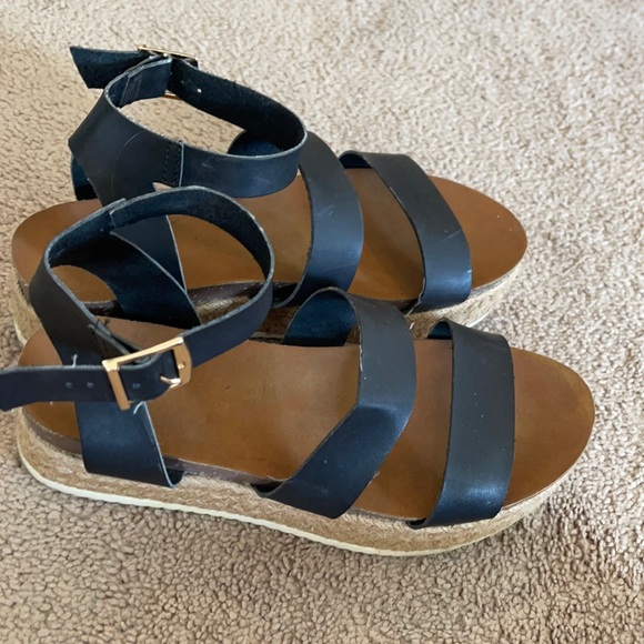 dsw black platform sandals